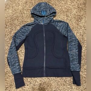 Lululemon Women's Scuba Full Zip Hoodie Navy Size 8 EUC